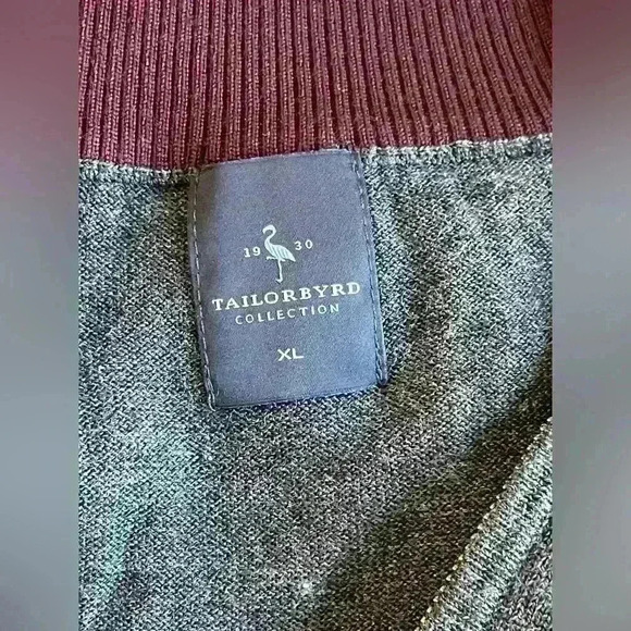 TailorByrd 1/4 Zip 100% Marino Wool Gray Men’s Sweater Size XL Classic Pullover - Picture 6 of 11